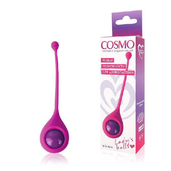 Ярко-розовый вагинальный шарик со смещенным центром тяжести Cosmo от Bior toys