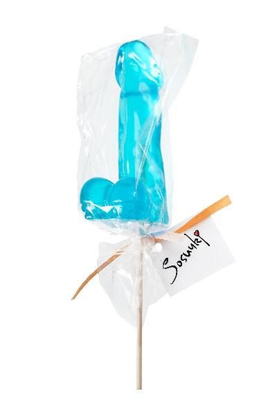 Голубой леденец в форме пениса со вкусом перечной мяты от Sosuчki