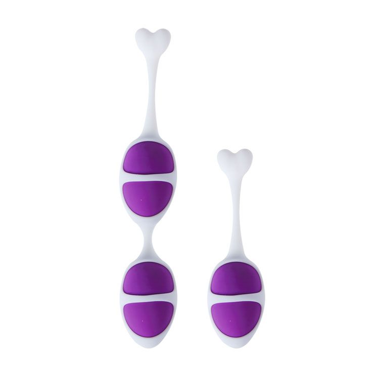 Фиолетовые вагинальные шарики из силикона: 2+1 от Baile