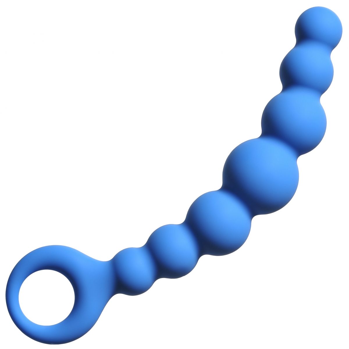 Синяя упругая анальная цепочка Flexible Wand - 18 см. от Lola toys