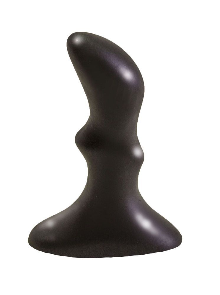 Чёрный плаг изогнутой формы - 10 см. от LOVETOY (А-Полимер)