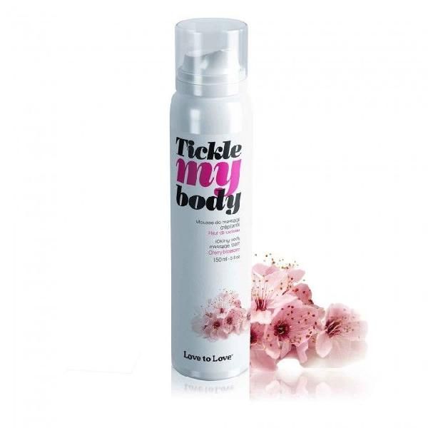 Массажная хрустящая пенка Tickle My Body Cherry Blossom с ароматом вишневого цвета - 150 мл. от Love to Love