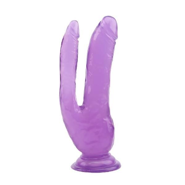 Фиолетовый анально-вагинальный фаллоимитатор - 20 см. от Chisa