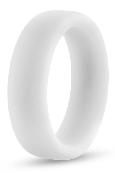 Белое люминесцентное эрекционное кольцо Silicone Glo Cock Ring от Blush Novelties