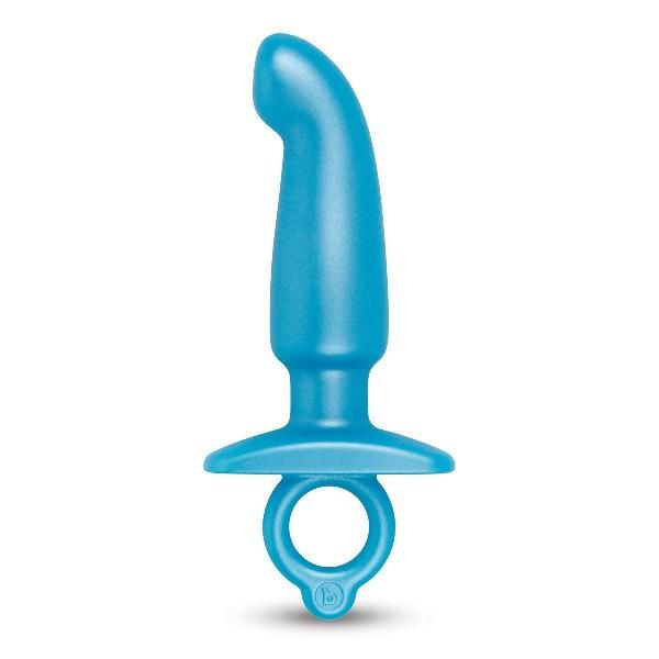 Голубая анальная пробка для массажа простаты Hither Silicone Prostate Plug - 14,3 см. от b-Vibe