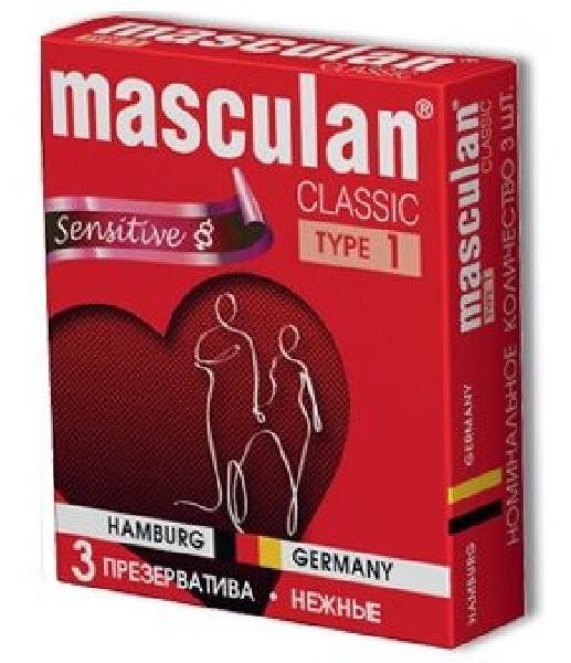 Розовые презервативы Masculan Classic Sensitive - 3 шт. от Masculan