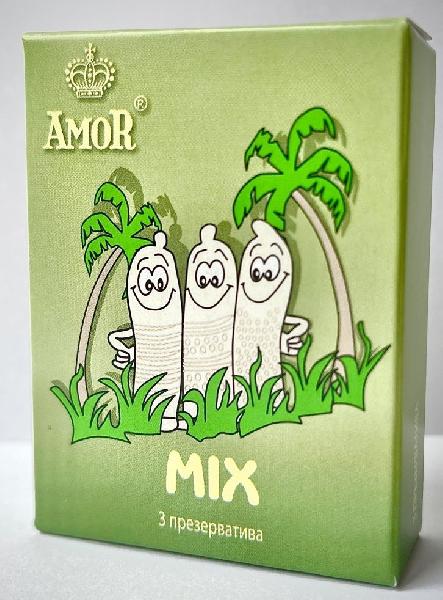 Микс-набор презервативов AMOR Mix  Яркая линия  - 3 шт. от AMOR