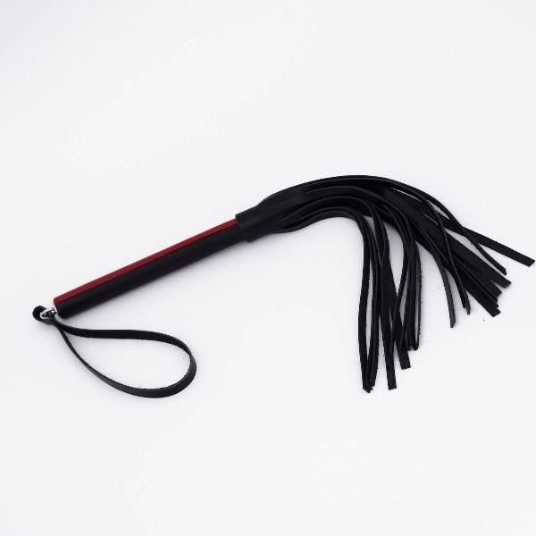 Черно-красный кожаный флоггер - 50 см. от Crazy Handmade