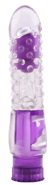 Фиолетовый вибратор Pleaser с шишечками - 16,2 см. от Chisa