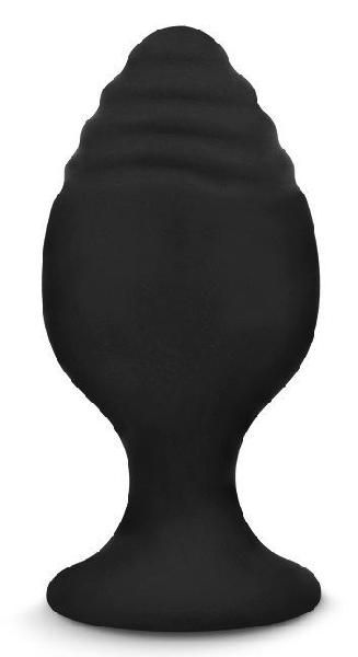 Черная силиконовая рельефная анальная пробка - 8,5 см. от Brazzers