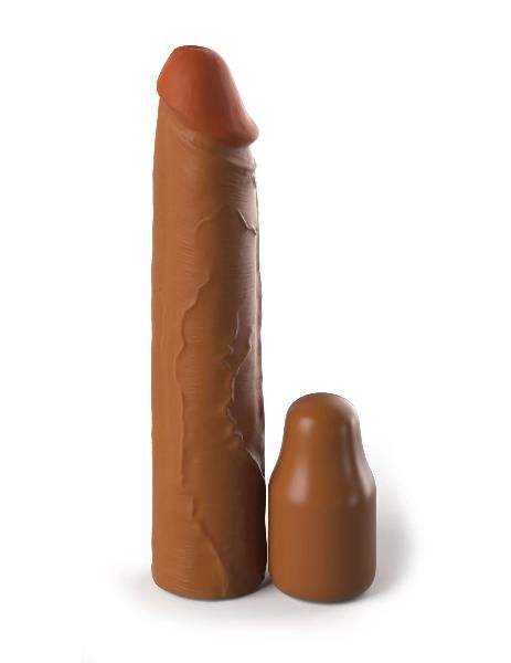 Коричневая насадка на член 2  Silicone X-tension - 20,3 см. от Pipedream