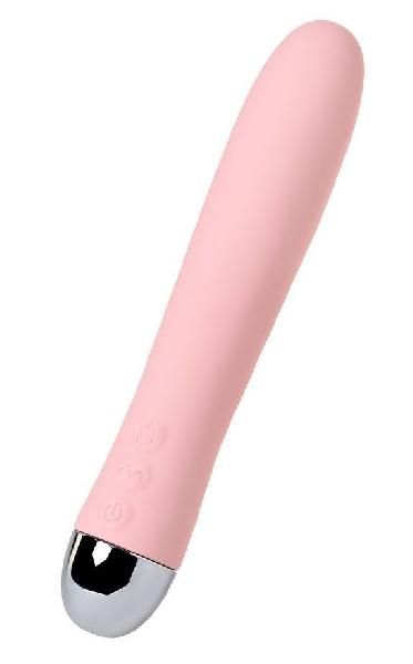 Розовый силиконовый вибратор с функцией нагрева и пульсирующими шариками FAHRENHEIT - 19 см. от ToyFa