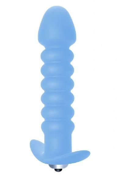 Голубая анальная вибропробка Twisted Anal Plug - 13 см. от Lola toys