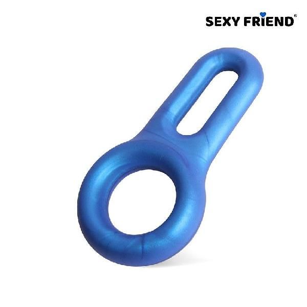 Голубое эрекционное кольцо с петлёй от Bior toys