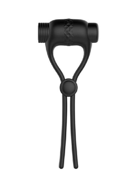 Черное перезаряжаемое эрекционное вибролассо №01 Vibrating Cock Ring от Erozon