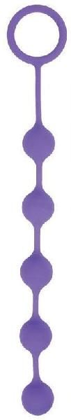 Фиолетовая анальная цепочка с металлическими шариками - 25 см. от Bior toys