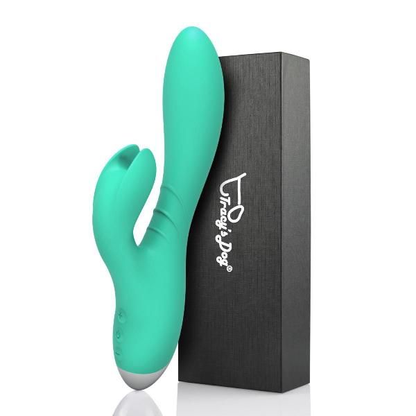 Зеленый вибратор-кролик Jade Rabbit Vibrator - 21,8 см. от Tracy s Dog