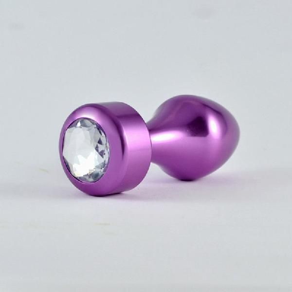 Фиолетовая алюминиевая втулка с прозрачным кристаллом - 8,1 см. от Lovetoy