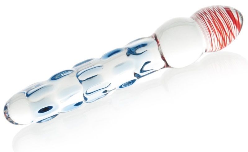 Стеклянный двусторонний фаллоимитатор с шишечками - 19 см. от Sexus Glass
