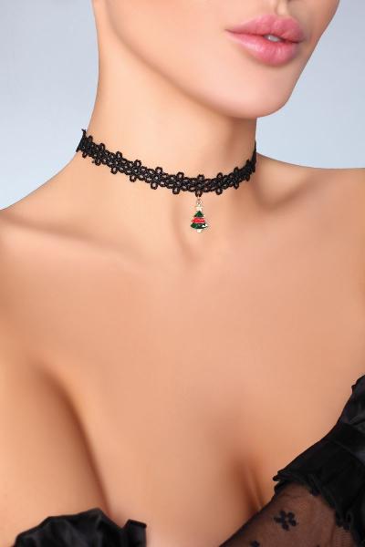 Ажурный чокер на шею с подвеской в виде рождественской елки от Livia Corsetti