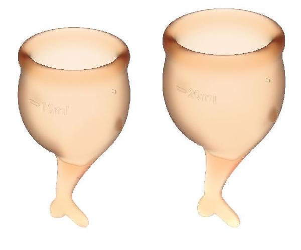 Набор оранжевых менструальных чаш Feel secure Menstrual Cup от Satisfyer