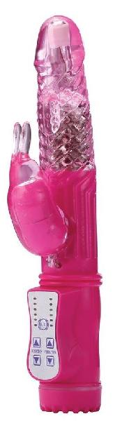 Ярко-розовый ротатор-кролик ROTATING RABBIT VIBE - 22 см. от Dream Toys
