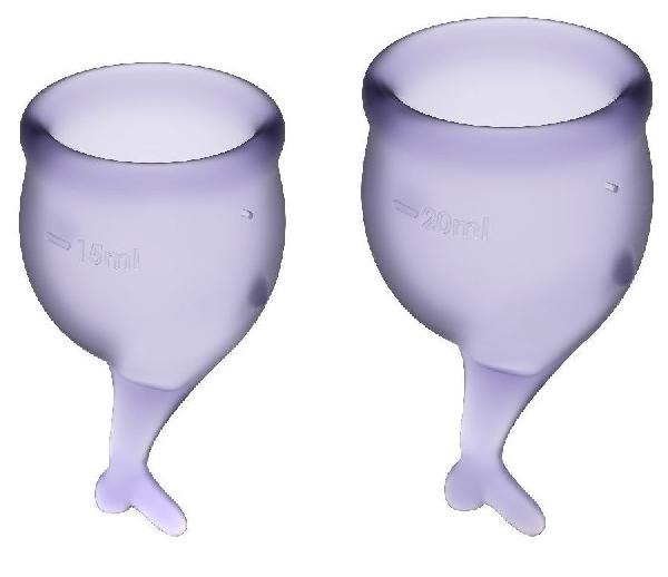 Набор фиолетовых менструальных чаш Feel secure Menstrual Cup от Satisfyer