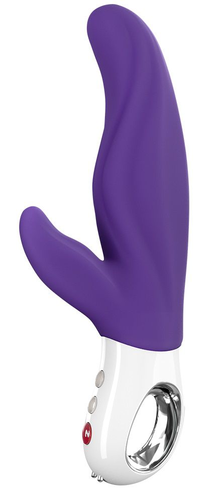 Фиолетовый перезаряжаемый вибратор LADY Bi - 22,5 см. от Fun Factory
