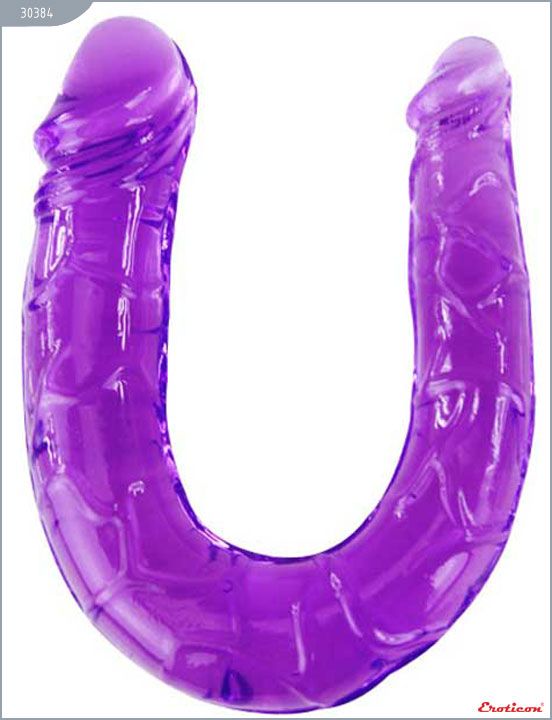 Фиолетовый двусторонний фаллоимитатор - 29,8 см. от Eroticon