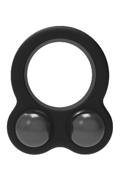 Черное эрекционное кольцо с утяжелителями Cockring Dual Weight от Dream Toys