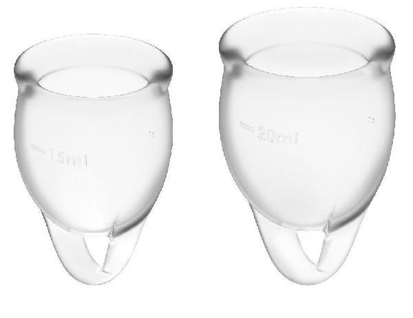 Набор прозрачных менструальных чаш Feel confident Menstrual Cup от Satisfyer