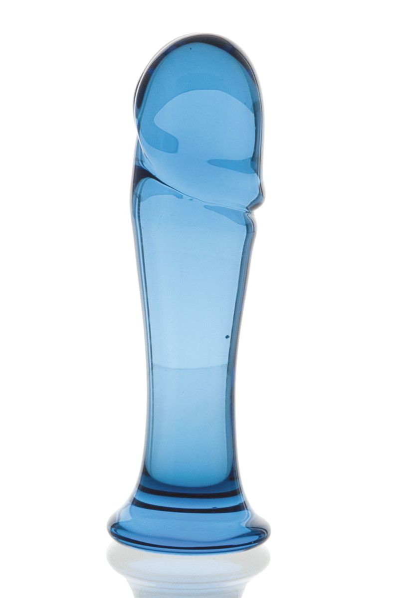 Голубая стеклянная анальная втулка - 13 см. от Sexus Glass