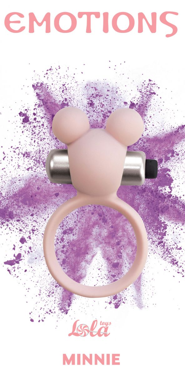 Розовое эрекционное виброколечко Emotions Minnie Light pink от Lola toys