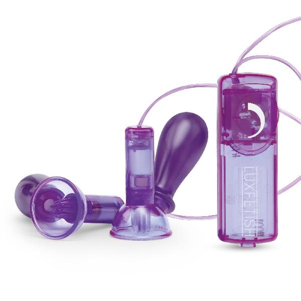 Вакуумные помпы для груди с вибрацией Remote Control Vibrating Nipple Suckers от Lux Fetish