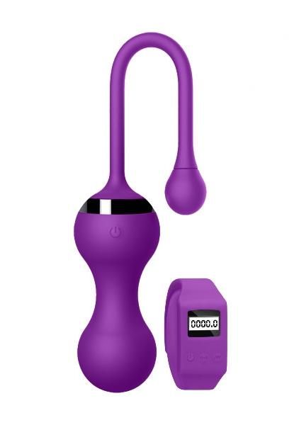 Фиолетовые вагинальные шарики Kegel Egg с браслетом от Shots Media BV