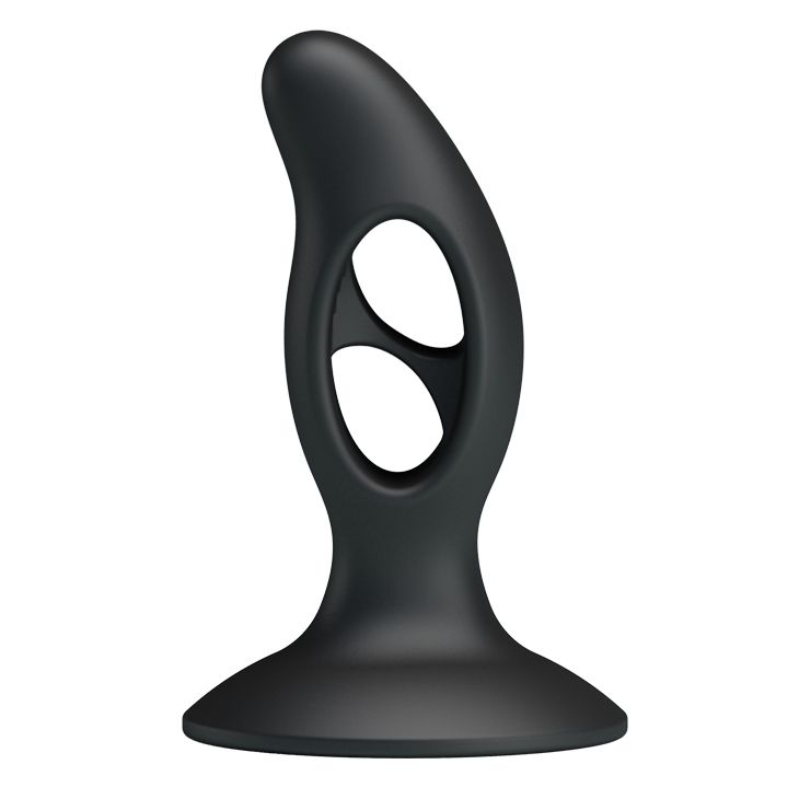 Чёрный массажёр простаты Silicone Butt Plug - 9,3 см. от Baile