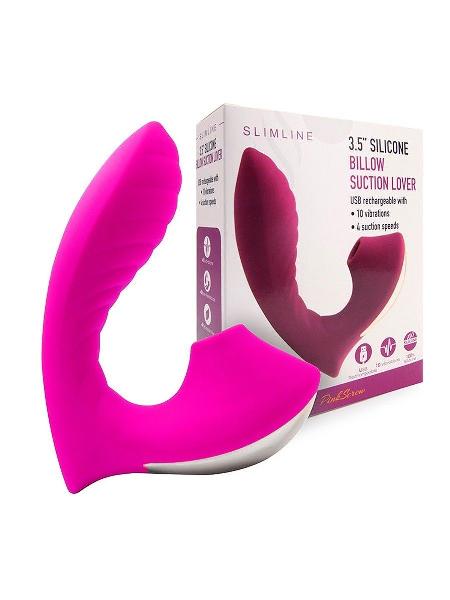 Ярко-розовый вибромассажер с вакуумной стимуляцией клитора от Erokay