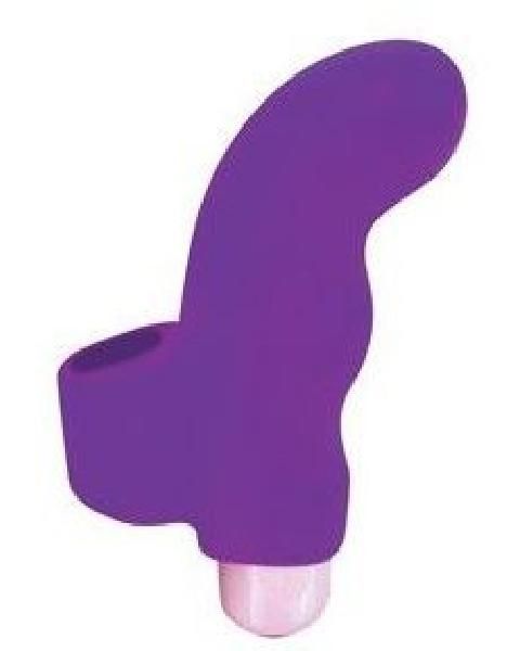 Фиолетовая загнутая вибронасадка на палец от Bior toys