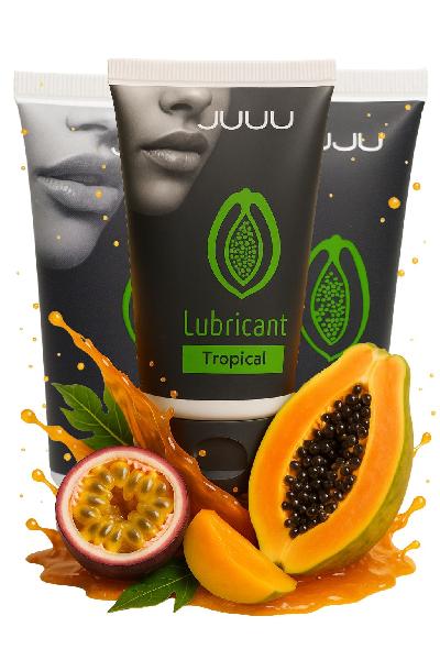 Набор из 3 съедобных лубрикантов JUJU со вкусом тропических фруктов от JuJu