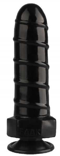 Черная анальная втулка в виде болта - 21 см. от Сумерки богов