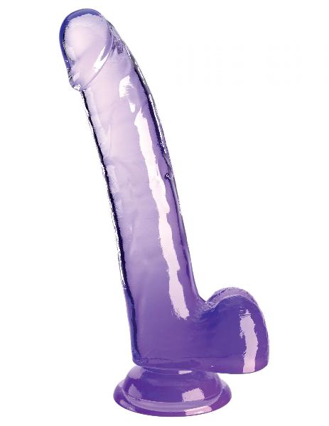 Фиолетовый фаллоимитатор с мошонкой на присоске 9’’ Cock with Balls - 24,8 см. от Pipedream