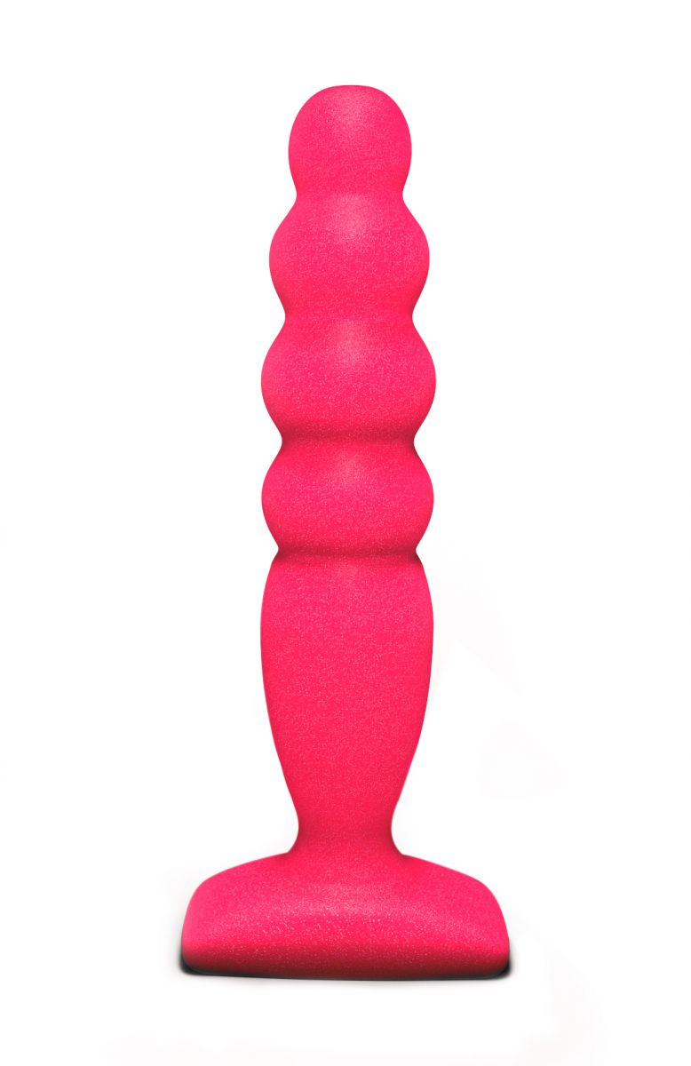 Розовый анальный стимулятор Large Bubble Plug - 14,5 см. от Lola toys