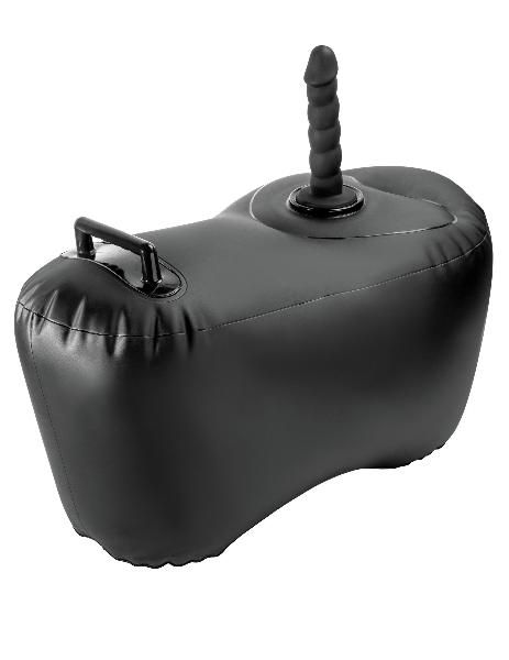 Черное надувное кресло с платформой для фиксации дилдо Body Dock Inflatable Love Seat от Pipedream