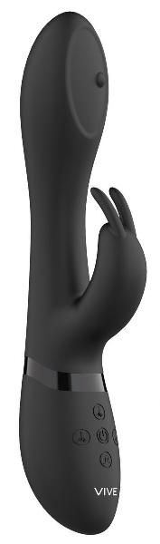 Черный вибромассажер-кролик Mira - 21,5 см. от Shots Media BV