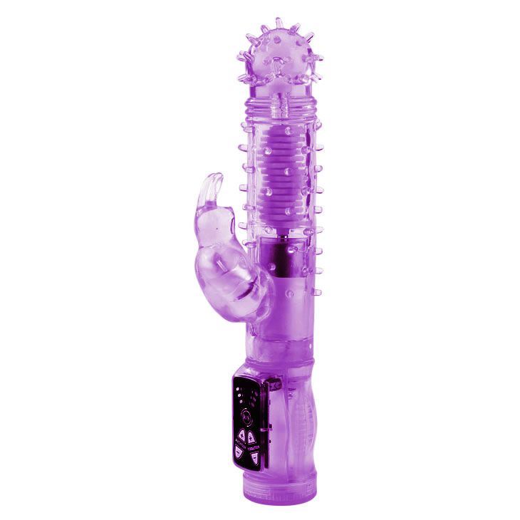 Фиолетовый хай-тек вибратор Happy Bunny - 22,5 см. от Baile
