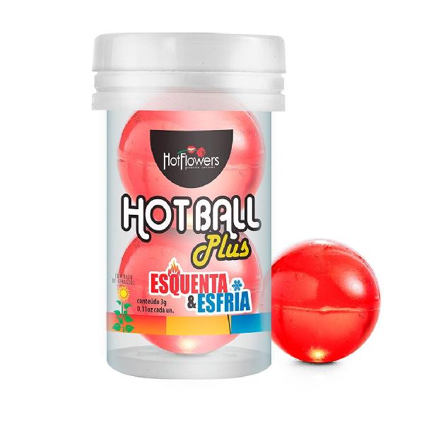 Лубрикант на масляной основе Hot Ball Plus с охлаждающе-разогревающим эффектом (2 шарика по 3 гр.) от HotFlowers