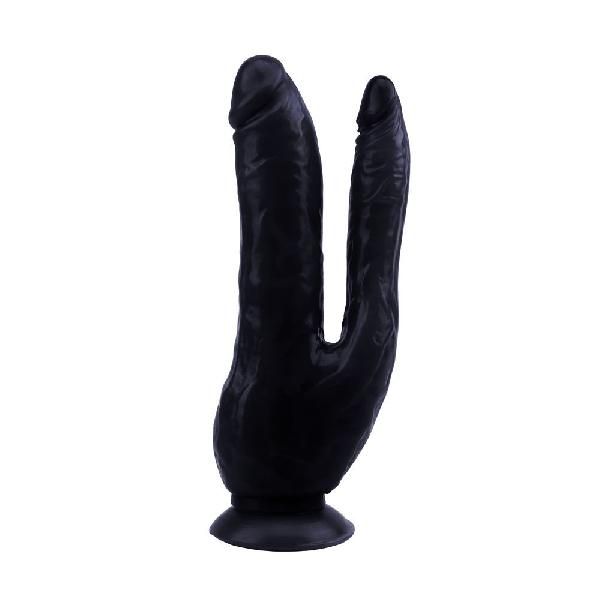 Черный анально-вагинальный фаллоимитатор Dark Magic Dual Penis - 19,5 см. от Chisa