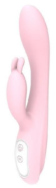 Розовый вибратор HEATING BUNNY с функцией нагрева - 18,5 см. от Dream Toys
