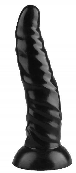 Черная рельефная анальная втулка - 22,5 см.  от Сумерки богов