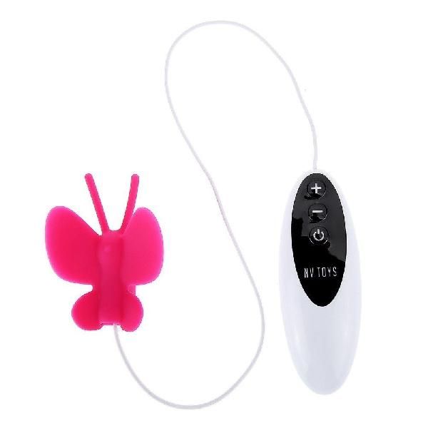 Розовый клиторальный стимулятор Butterfly от NV Toys